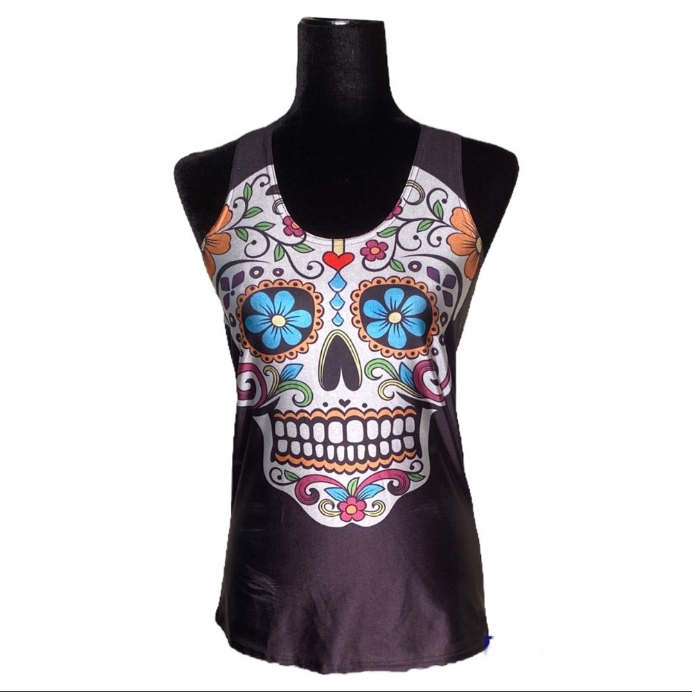 🌼3/$15🌼 Skull day of the dead tank top size Small